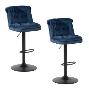 Wayfair Swivel Bar Stools With Backs   Murawski Swivel Adjustable Height Bar Stool Set Of 2 